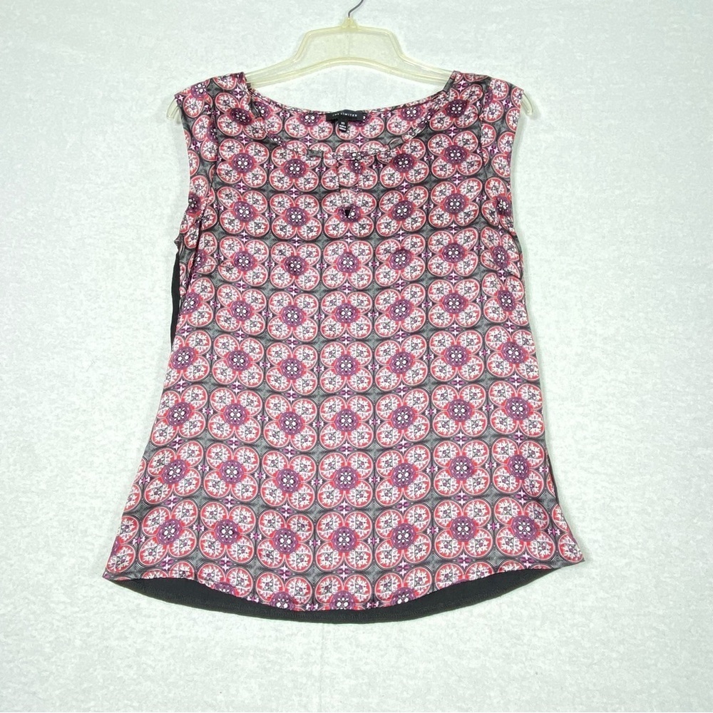 The Limited Sleeveless Blouse Women's XS Geometric Keyhole Neck Lightweight Top